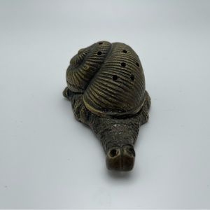 ANTIQUE TOOTHPICK DISPENSER ART DECO BRONZE SNAIL ORNAMENTED SCULPTURE 1920´S